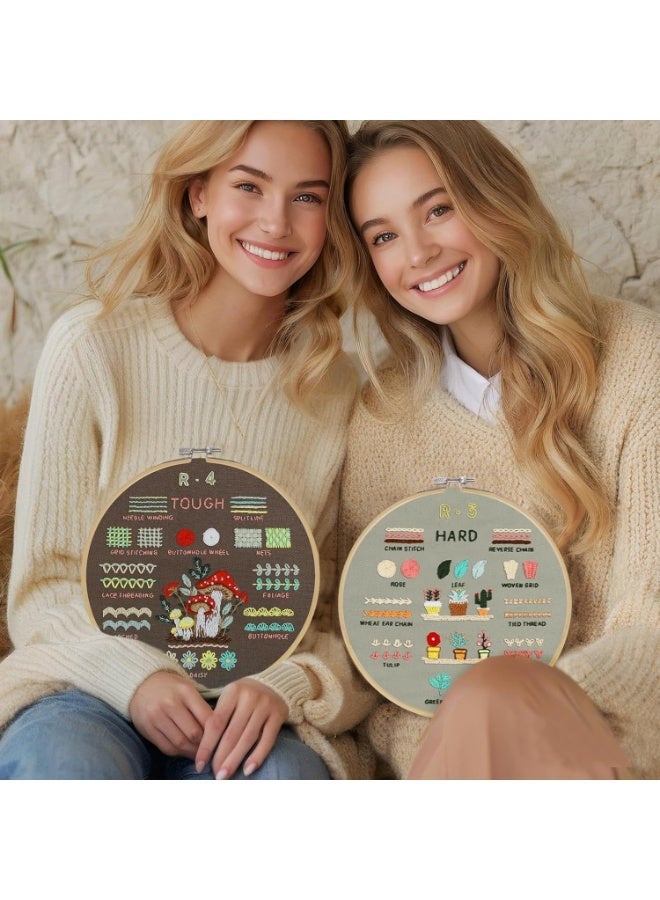 Bukela Embroidery Kit for Beginners, 4 Stages to Learn 38 Stitches, with Step-by-Step Instructions and Clear Videos, Includes Multiple Accessories, Gift for Craft Lovers. - Image 5